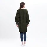 Lantern Sleeve Oversized Long Cardigan