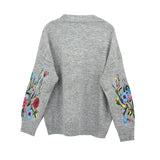 Embroidered Bohemian Botanical Sweater