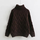 Chic Oversized Twist Turtleneck Sweater