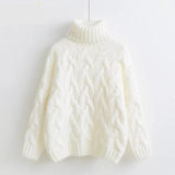 Chic Oversized Twist Turtleneck Sweater