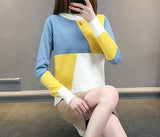 Patchwork Knitted Geometric Sweater