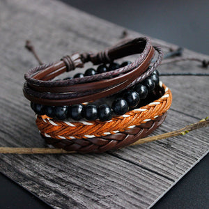 Multilayer Handmade Leather Wristband