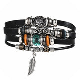 Unisex Vintage Leather Turkish Eye Wristband