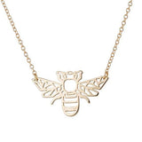 Wild Animal Gold Origami Bee Pendant Necklace