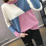 Patchwork Knitted Geometric Sweater